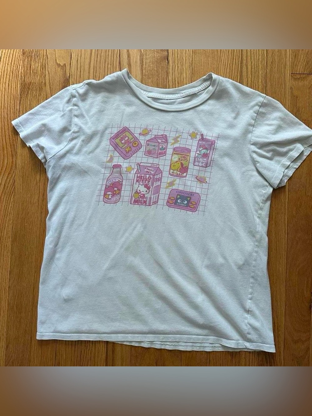 Sanrio Women’s Hello Kitty and Friends Graphic T-Shirt Off White Pink Medium